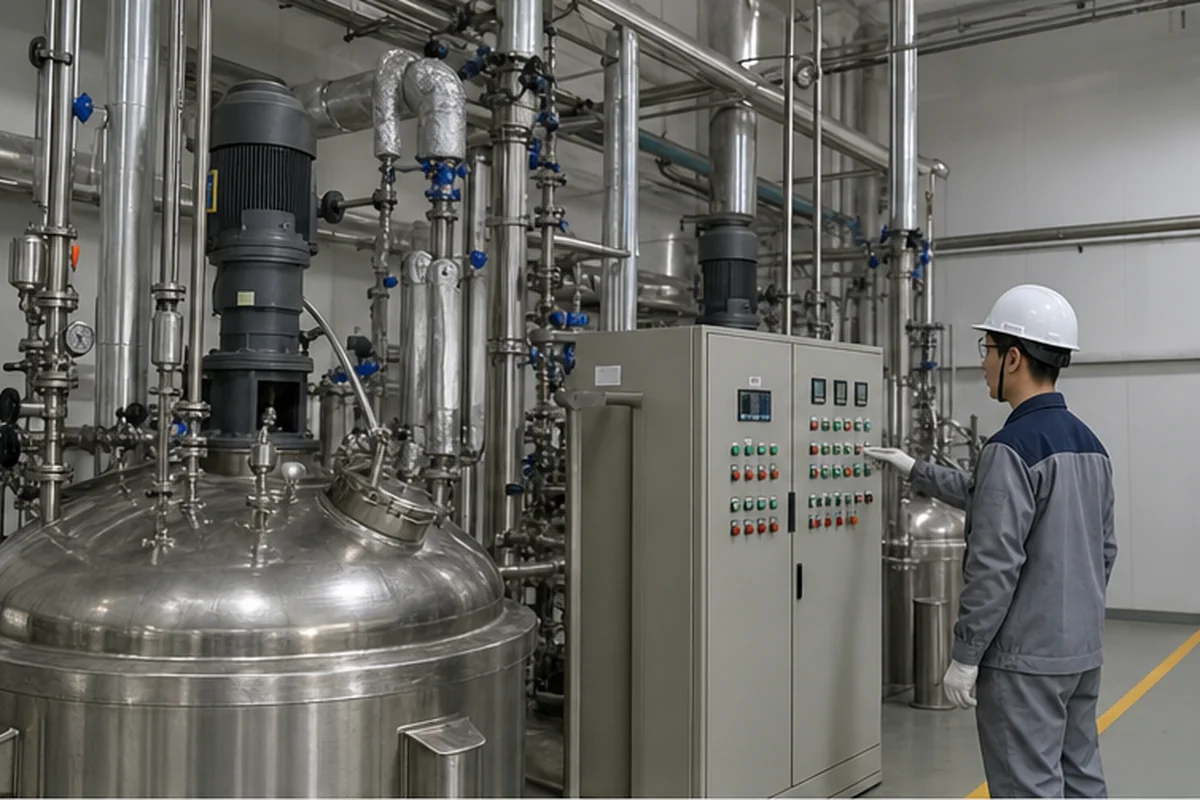Representative closed reactor production visual for PUR hot melt adhesive.