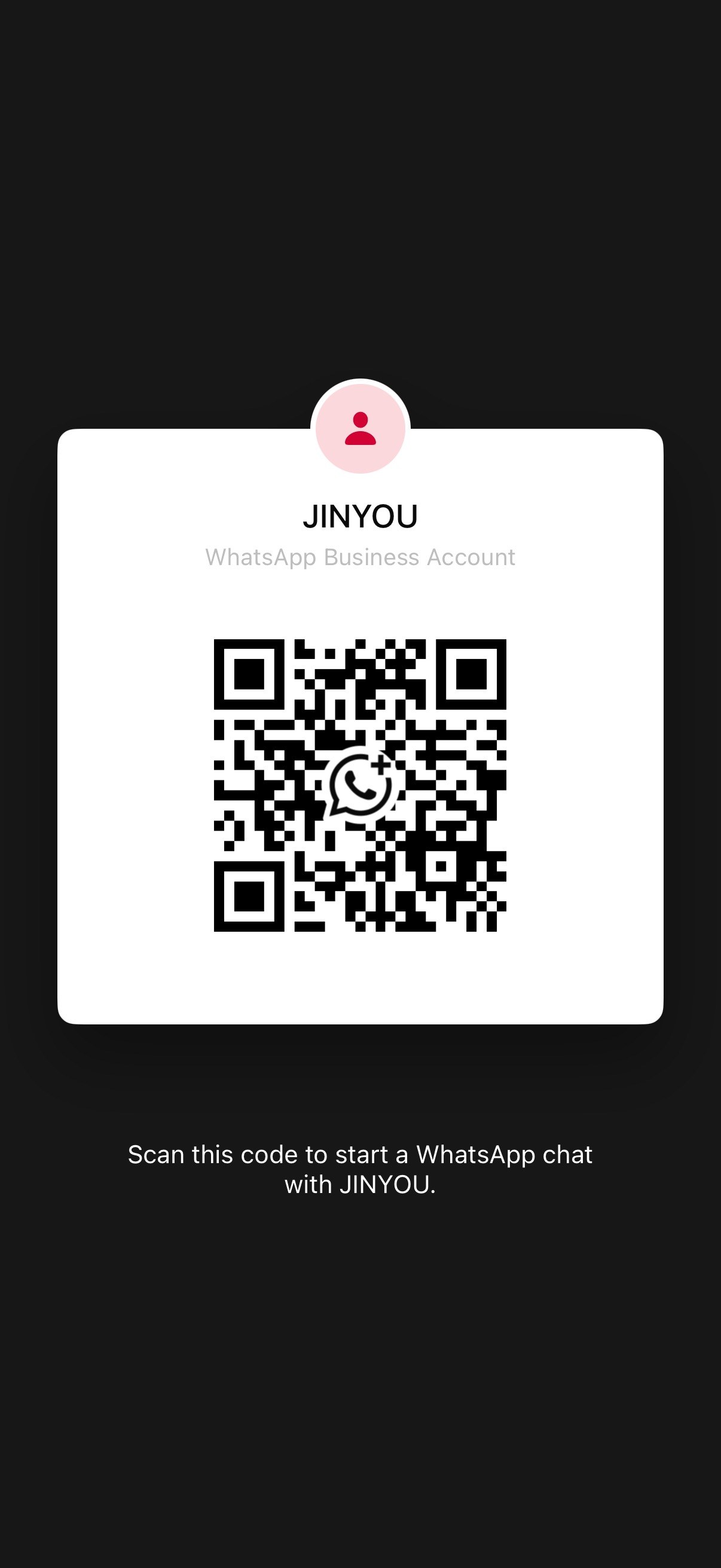 JINYOU WhatsApp Business QR code