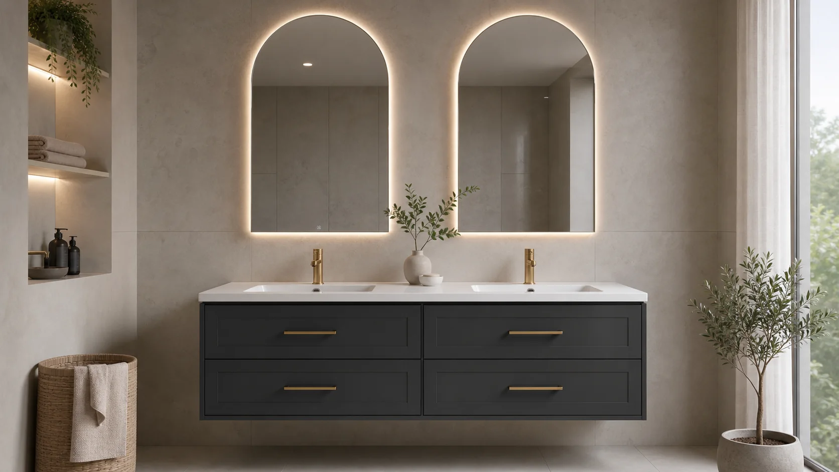 Bathroom Vanity and LED Mirror Set Supplier China - поставщик и экспортный партнер из Китая reference 3