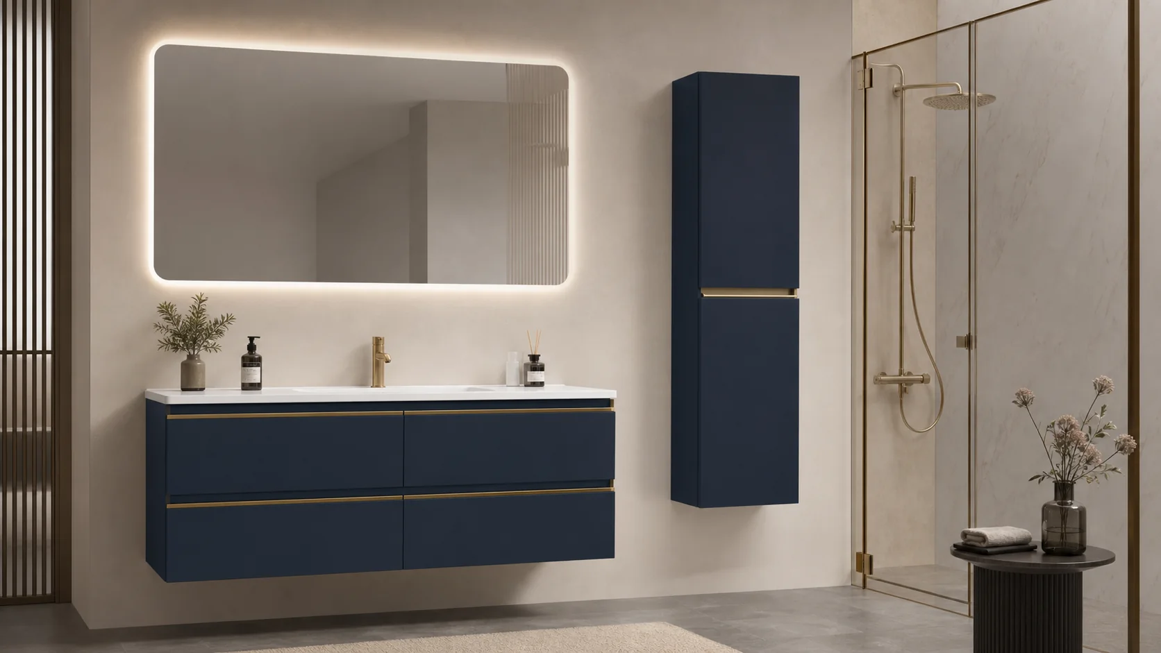 Bathroom Vanity and LED Mirror Set Supplier China reference visualization