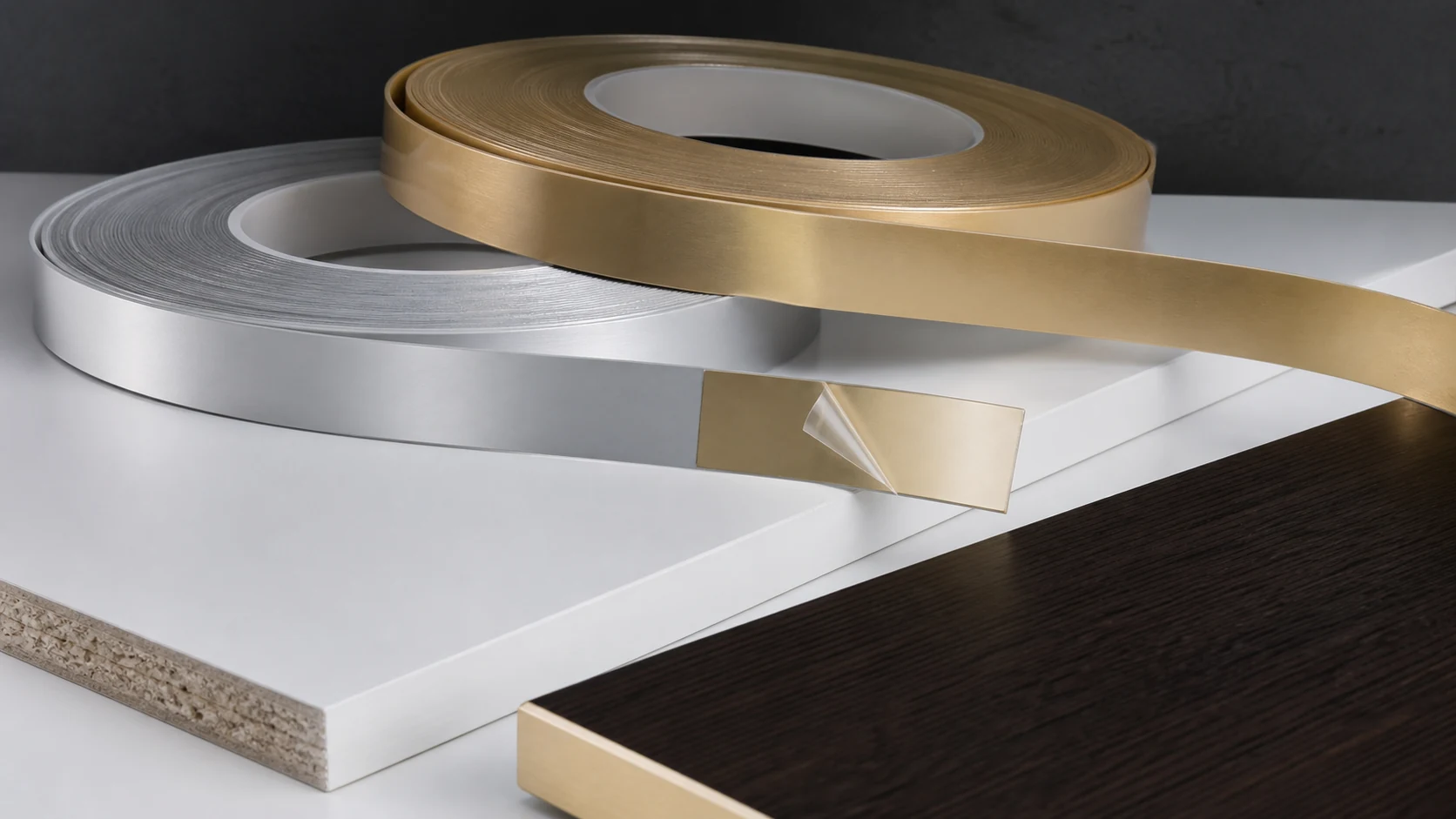 Gold and Silver Metallic-Effect PVC Edge Banding