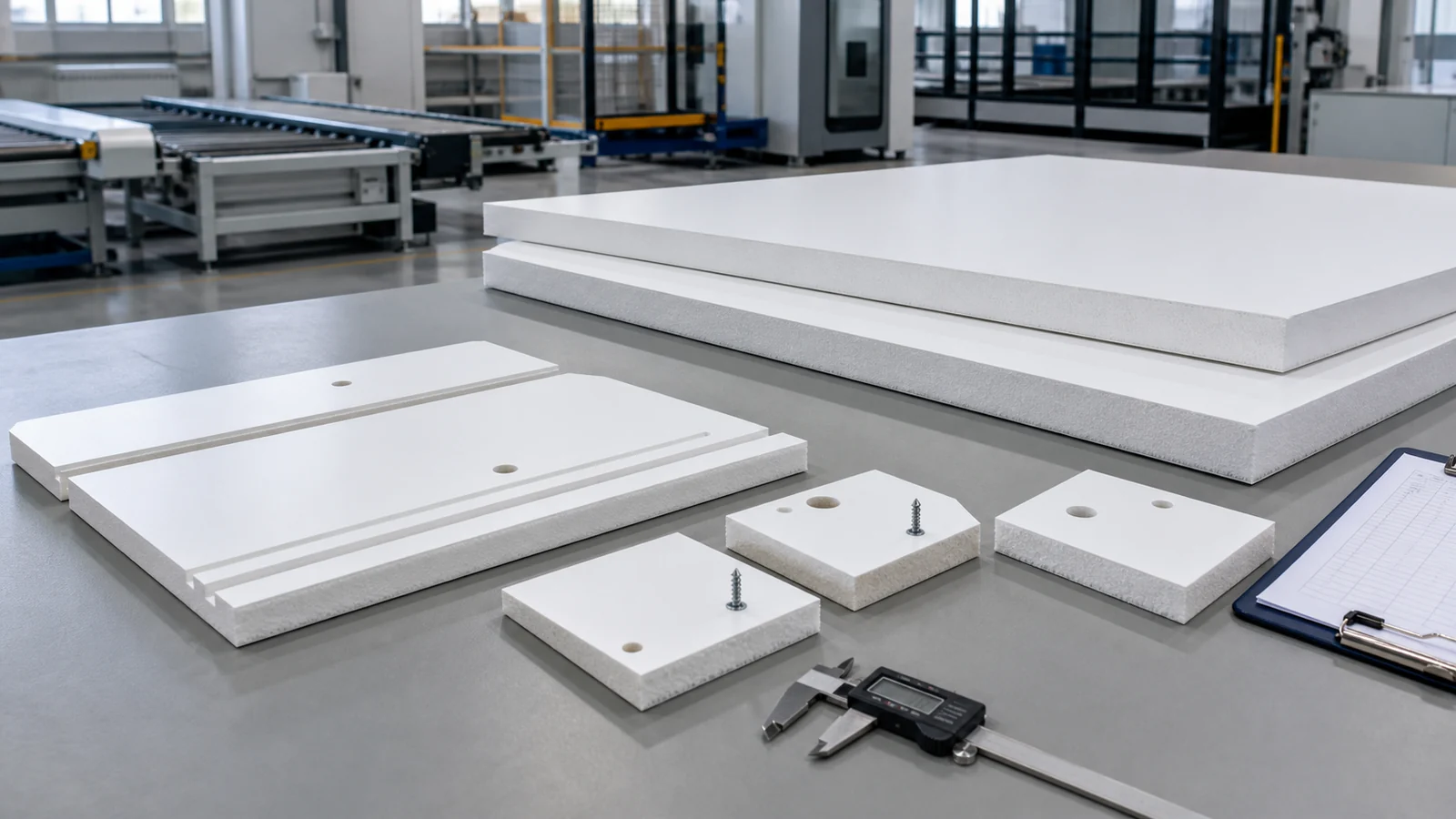 Panneau PVC Celuka Haute Densité CNC and quality-control samples